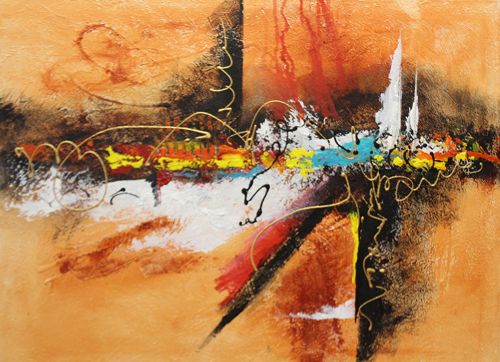 Dick Wills Fine Art - original colorful abstract art - therapeutic art- inspirational art -Celebrate Colors - H3 24" X 18" $120