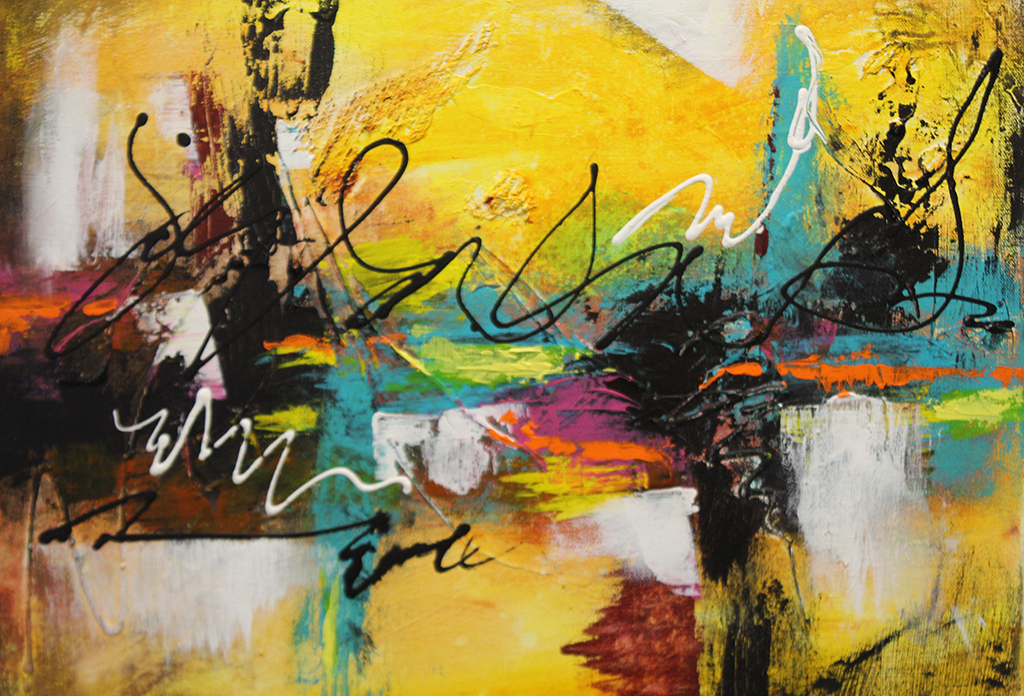 Dick Wills Fine Art - original colorful abstract art - therapeutic art- inspirational art -Celebrate Colors - H11 20" X 16" $110