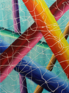 Dick Wills Fine Art - original colorful abstract art - therapeutic art- inspirational art -Celebrate Colors - EC13 18" X 24" $120