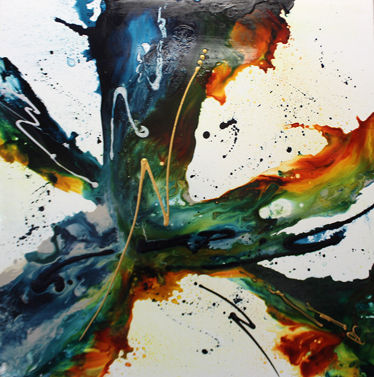 Dick Wills Fine Art - original colorful abstract art - therapeutic art- inspirational art -Celebrate Colors - CF11 24”x 24”$160