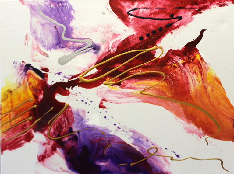 Dick Wills Fine Art - original colorful abstract art - therapeutic art- inspirational art -Celebrate Colors - CF23 24”x 18”$120