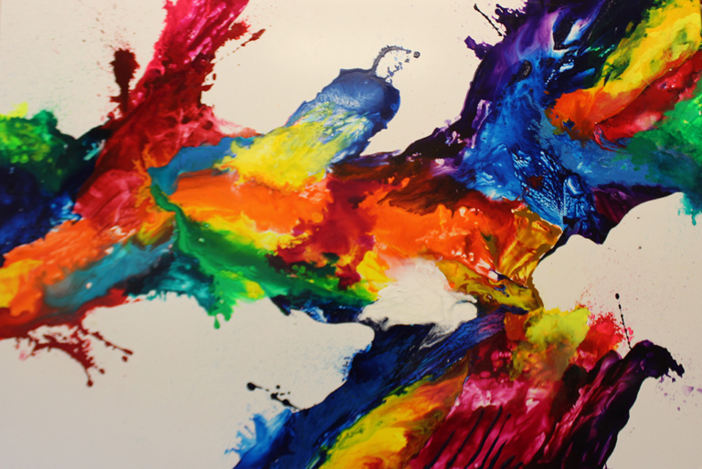 Dick Wills Fine Art - original colorful abstract art - therapeutic art- inspirational art -Celebrate Colors - CF27 24”x 36”$240 2 of 2