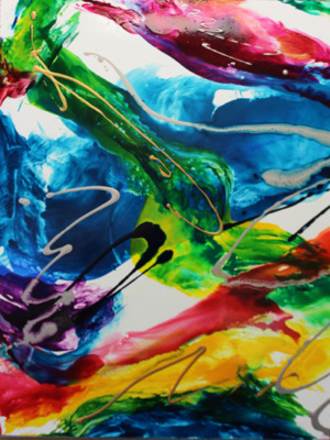 Dick Wills Fine Art - original colorful abstract art - therapeutic art- inspirational art -Celebrate Colors - CF29 18”x 24”$120